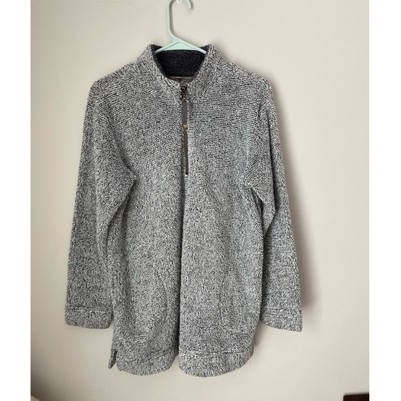 Soft Surroundings Luxe Faux Sherpa Pullover Grey Size Small - Picture 1 of 11
